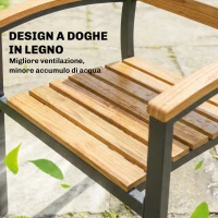 Outsunny Set di 2 Sedie Impilabili da Esterno in Legno con Finitura Naturale.(m-4)
