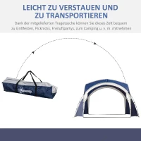 Outsunny Koepeltent voor 6-8 personen, paviljoen, bescherming tegen zon en motregen, 3,5 x 3,5 x 2,22 m, blauw+grijs(m-6)