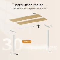 Bureau réglable en hauteur électrique, moteur silencieux avec mémoire 3 positions et système anti-collision, 120 × 60 cm, 120x60x72-118 cm, coloris chêne(m-10)