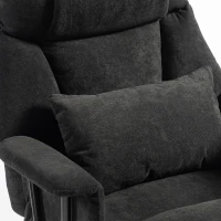 HOMCOM Office Chair, 180kg Heavy Duty Linen Computer Desk Chair with Lumbar Support, Wide Seat, Spring Cushion, Black(m-11)