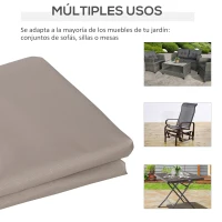 Outsunny Funda para Muebles de Jardín 600D Oxford Protecció contra el Polvo los Rayos UV Cubierta para Mobiliario Exterior 127x72x76 cm para Mesas Sillas Sofás Marrón(m-6)