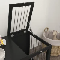 PawHut Hondenkooi Hondenbench Hondenreismand, 2 deuren, vergrendelbaar, stalen gaas, 80 cm x 50 cm x 56,5 cm, Zwart(m-9)