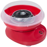 HOMCOM Máquina de Algodón de Azúcar de Uso doméstico de Polipropileno Acero Inox. y Aluminio 450W-550W 27x26x18 cm Rojo(m-11)