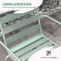 Outsunny 5-delige tuinzitgroep Outdoor zitgroep tuinmeubelset, weerbestendig, modern design, 80 x 80 x 74 cm, Groen(m-6)