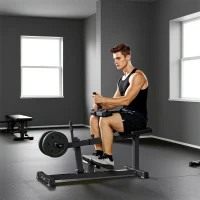 SPORTNOW Seated Leg Extension Machine, Adjustable Leg Raise Machine and Curl Machine with Plate Loaded for Hip, Lower Body and Home Gym Workout(m-2)