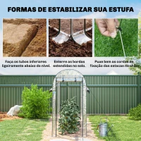 Outsunny Estufa Tipo Túnel 3x1x2 m com 8 Portas Enroláveis e Estrutura de Aço Galvanizado Anti-UV Transparente(m-6)