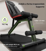 Panca per pesi multifunzionale, pieghevole & salvaspazio, telaio in acciaio robusto, 110x40,6x40,6 cm, Nero(m-7)