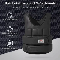 HOMCOM Vestă cu Greutăți 10 Kg, Unisex, 38 Greutăți Individuale, Căptușeală, Închidere Velcro, Negru(m-7)
