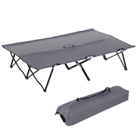 Outsunny Camping Ligbed voor 2 Personen, 193L x 125B x 40H cm, Grijs(m-11)