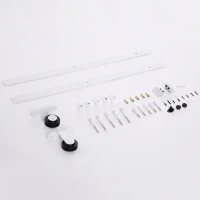 HOMCOM Set pentru Ușă Glisantă cu Șină de 183 cm, Role și Accesorii Incluse, Alb(m-8)