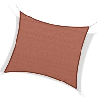 Outsunny Voile d'ombrage rectangulaire 3 x 3 m polyéthylène Haute densité Protection UV Avec sac de rangement - Coloris rouille(m-14)