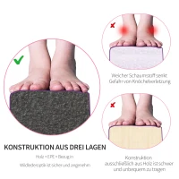 HOMCOM Opvouwbare Evenwichtsbalk, Antislip, Suède Bekleding, Stevig Hout, 210 x 10 x 6,5 cm, Paars(m-6)