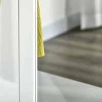 HOMCOM Appendiabiti Attaccapanni da Terra con Specchio Scarpiera 4 Ganci Legno 80x40x170cm Bianco(m-7)