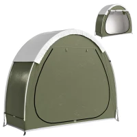 Outsunny Tente à Vélo Abri de Vélo Portable pour 2 Vélos Imperméable avec poche sac transport Tissu Oxford 200 x 80 x 170 cm vert(m-12)