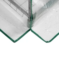 Outsunny foliekas minikas met 5 planken voor het kweken van bloemen of groenten serre transparant+groen staal kunststof 69 x 49 x 193 cm(m-10)