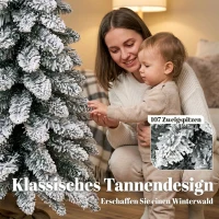 HOMCOM Kunstkerstboom 90 cm, slanke pencil-boom met 107 takpunten en jute voet, wit(m-5)