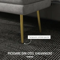 HOMCOM Banca de Depozitare Otomana, Tapiterie Catifelata(m-7)