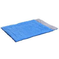 Saco de Dormir Doble Plaza Convertible en 2 Sacos Independientes 210x150 cm Azul(m-1)