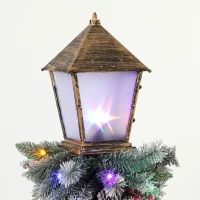 Outsunny Kerstlantaarn voor buiten met ledverlichting, besneeuwde takken, rode bessen en dennenappels(m-11)