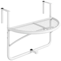 Outsunny Balkon hangtafel hangtafel in hoogte verstelbaar halfrond Ø30 cm terras metaal(m-1)