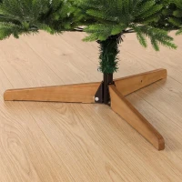 HOMCOM Sapin de Noël Artificiel 210 cm Nordmann, 1008 Pointes de Branches Articulées Réalistes en PE, Support en Bois, Vert(m-12)