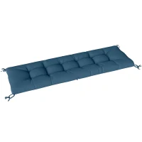 Outsunny Sun Lounger Cushion, Memory Foam Patio Chair Cushion with Ties, Outdoor Seat Pad Fits 190 x 60 cm Lounger, Blue(m-1)