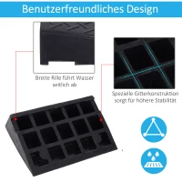 HOMCOM oprijplaat, oprijplaten, 2 stuks rubberen oprit, drempeloprijplaat, oprijhulp voor auto's, rubber 48 x 32 x 13 cm oprijplaat oprijplaten oprit rubber oprijplaat auto | Aosom.de(m-7)