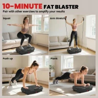 SPORTNOW Vibration Plate Exercise Machine with 120 Speed Levels, 5 Programs, Quiet Vibrating Plate with Resistance Bands(m-6)