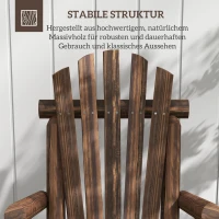 Outsunny Tuinstoel, Outdoor Hoge Rugleuning, tot 113 kg, weerbestendig, Grenenhout, Bruin(m-4)