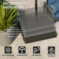 Outsunny Basisgewichten voor parasolvoet, waterdicht, met zand vulbaar, kunststof, 89L x 89B x 10,5H cm, zwart(m-4)