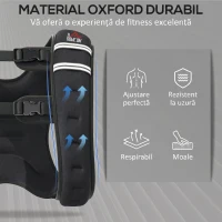 HOMCOM Vestă cu greutăți 8kg, respirabilă, cu buzunar pentru depozitare și bretele, din material Oxford, 40x35 cm, neagră(m-4)