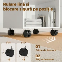 HOMCOM dulap imprimantă mobil cu roți(m-5)