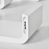 HOMCOM Lot de 3 étagères murales flottantes design contemporain courbé kit fixation inclus MDF blanc(m-9)
