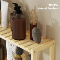 HOMCOM Three-Tier Bamboo Bathroom Rack - Natural Finish(m-7)