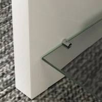 HOMCOM Curved Two-Tier Coffee Table - High Gloss White(m-9)