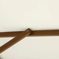 Outsunny Ombrellone da Giardino 2.5x2.3 m a 6 Stecche, in Legno e Poliestere, Bianco Crema(m-9)