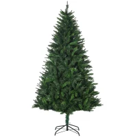 HOMCOM Albero di Natale Artificiale 180cm con 786 Rami, 2 Sezioni e Base in Metallo, Verde(m-11)