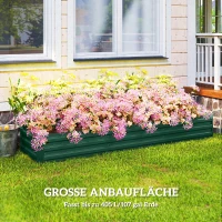 Outsunny Hoogbed staal, plantenbak met open bodem tuinkas tuinbed 240 x 60 x 30 cm voor tuin balkon(m-4)