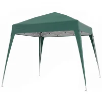 Outsunny Carpa Plegable 2,4x2,4 m, Pop-up, Cenador Pabellón de Jardín, Altura Ajustable con Bolsa de Transporte, Anti-UV, Impermeable, Gazebo para Camping, Fiestas, Exterior, Verde(m-11)