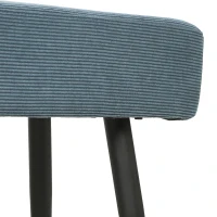 HOMCOM Upholstered Bedroom Entryway Bench, Modern Corduroy Tufted End of Bed Bench with Padded Seat and Steel Legs, Blue(m-10)