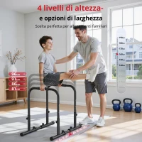 Barre per dip, regolabili in altezza, smontabili e portatili, 100x58x96 cm, Nero(m-5)