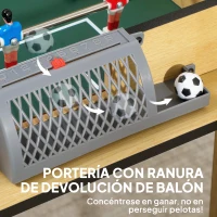 SPORTNOW Futbolín para Niños de Madera Mesa de Futbolín con 2 Marcadores 6 Barras 18 Jugadores 75x66x75 cm Natural(m-7)