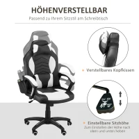 HOMCOM Kantoorstoel draaistoel sportstoel massagestoel directiestoel massage met warmtefunctie(m-5)