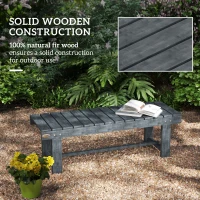 Outsunny 2-Seater Garden Wooden Bench, Grey(m-5)