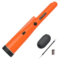 Outsunny Metaaldetector voor Volwassenen, Draagbaar Detectieapparaat met LED-indicator, Waterdicht Draadloos Metaaldetectieapparaat Oranje(m-11)