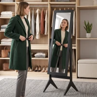 HOMCOM Freestanding Adjustable Angle Dressing Mirror, Full Length Mirror for Bedroom, Living Room, 148 x 47 cm, Black(m-12)