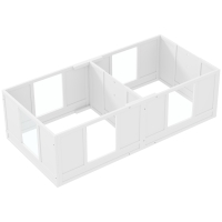 PawHut werpkist voor pups, puppybox met 2 kamers, hondenren met deur voor kleine honden, 164x80x48 cm, wit