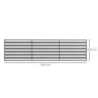 Outsunny Paravento da Spiaggia Pieghevole Frangivista in Poliestere con Barre in Acciaio, 540x150 cm, Grigio(m-3)