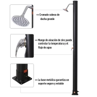 Ducha Solar Exterior de PVC 20L Perfecta como Ducha de Jardín o Ducha de Terraza Hasta 60℃ Para Piscinas al Aire Libre 218cm(m-5)