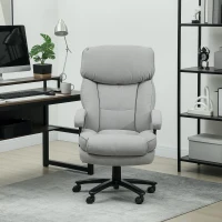 HOMCOM Grote hoge bureaustoel, 200 kg draagcapaciteit, robuuste constructie, zachte bekleding, Lichtgrijs(m-8)